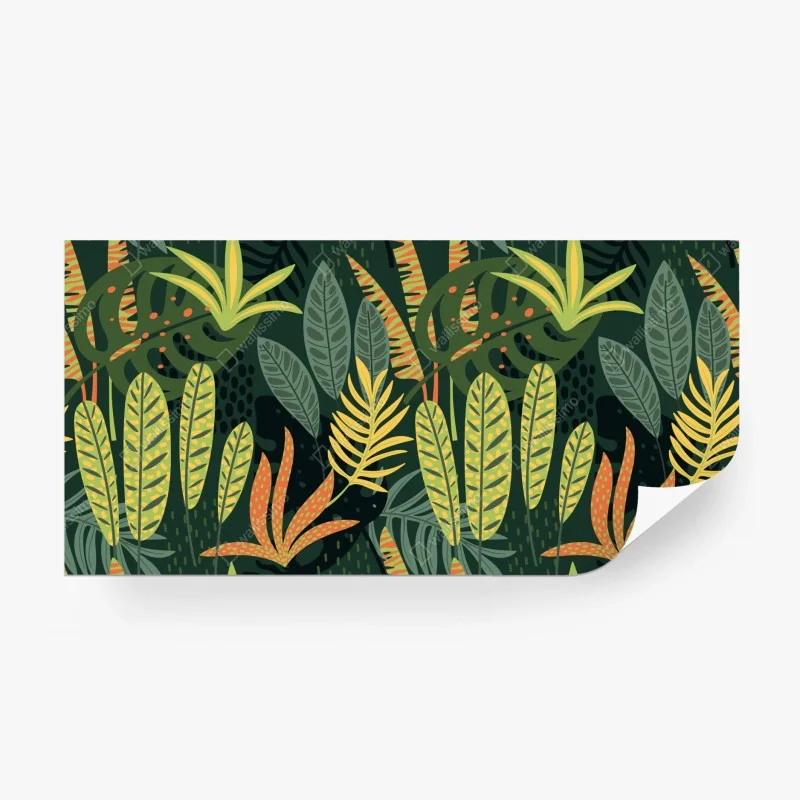 Papier peint motif tropical graphique aux feuillages luxuriants – Wallnifity® Papier peint motif tropical graphique aux feuillages luxuriants – Wallnifity®