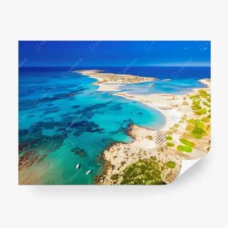 Papier peint paradis côtier d'Elafonissi, Crète – Wallnifity®