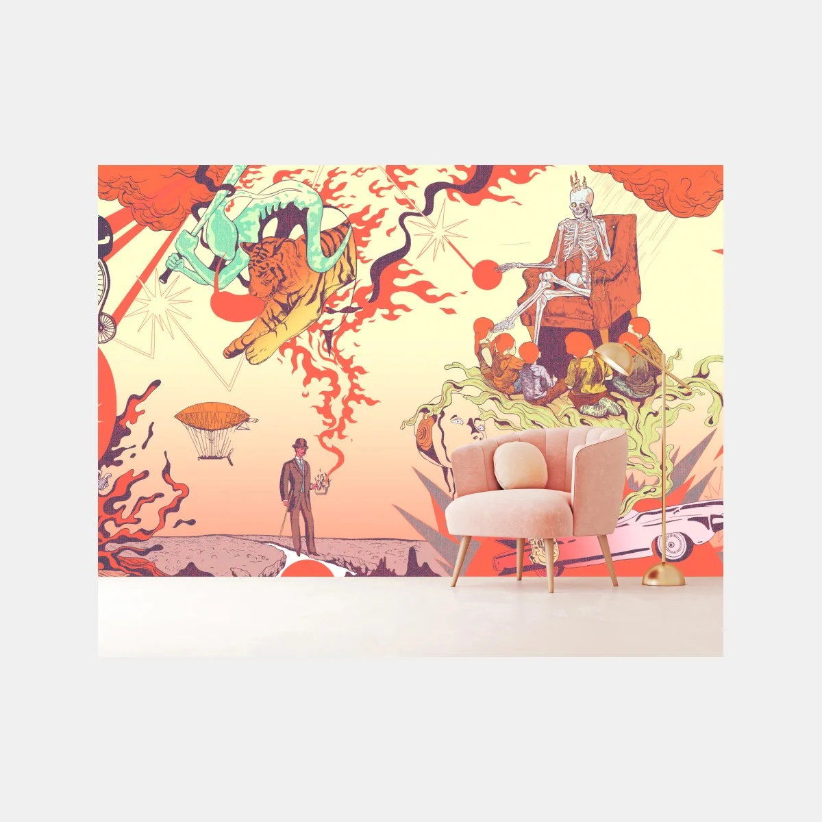 Papier peint fresque surréaliste psychédélique et rétro – Wallnifity® Papier peint fresque surréaliste psychédélique et rétro – Wallnifity®