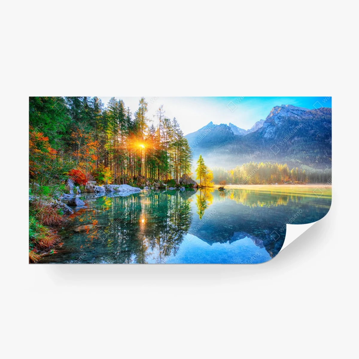 Papier peint lever de soleil automnal à Hintersee – Wallnifity® Papier peint lever de soleil automnal à Hintersee – Wallnifity®