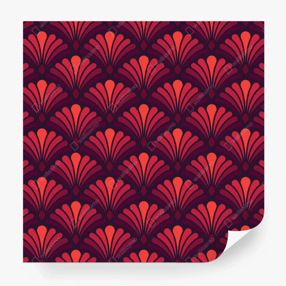 Papier peint élégant motif art déco corail et bordeaux – Wallnifity® Papier peint élégant motif art déco corail et bordeaux – Wallnifity®