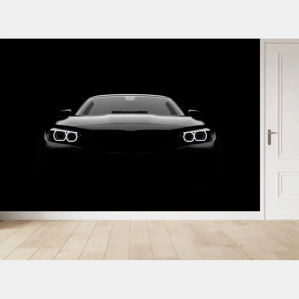 Papier peint silhouette avant d'une voiture sportive et élégante – Wallnifity® Papier peint silhouette avant d'une voiture sportive et élégante – Wallnifity®