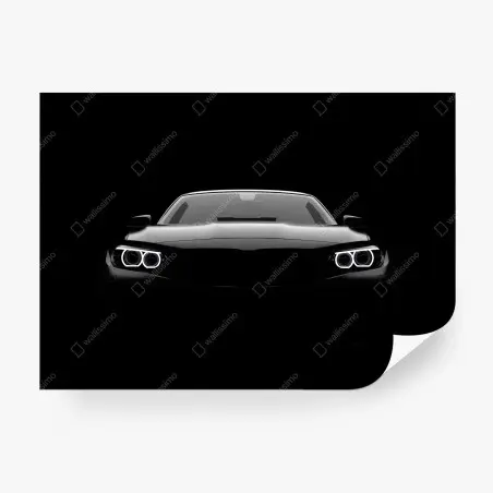 Papier peint silhouette avant d'une voiture sportive et élégante – Wallnifity®