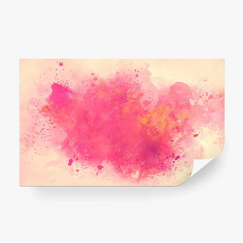 Papier peint nuage abstrait rose et corail – Wallnifity®