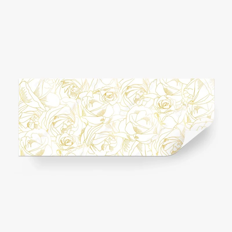 Papier peint roses dorées en motif au trait – Wallnifity® Papier peint roses dorées en motif au trait – Wallnifity®