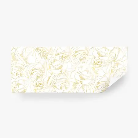 Papier peint roses dorées en motif au trait – Wallnifity®