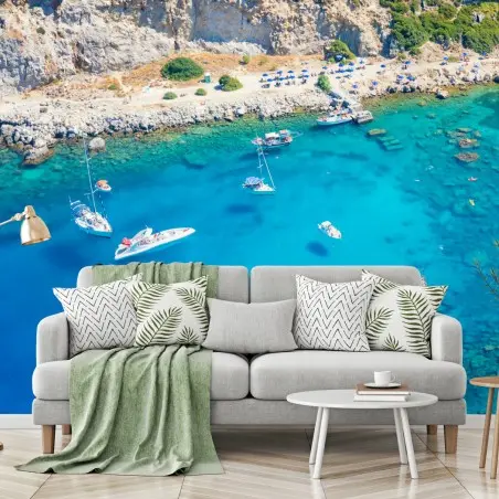 Papier peint baie d'Anthony Quinn à Rhodes – Wallnifity®