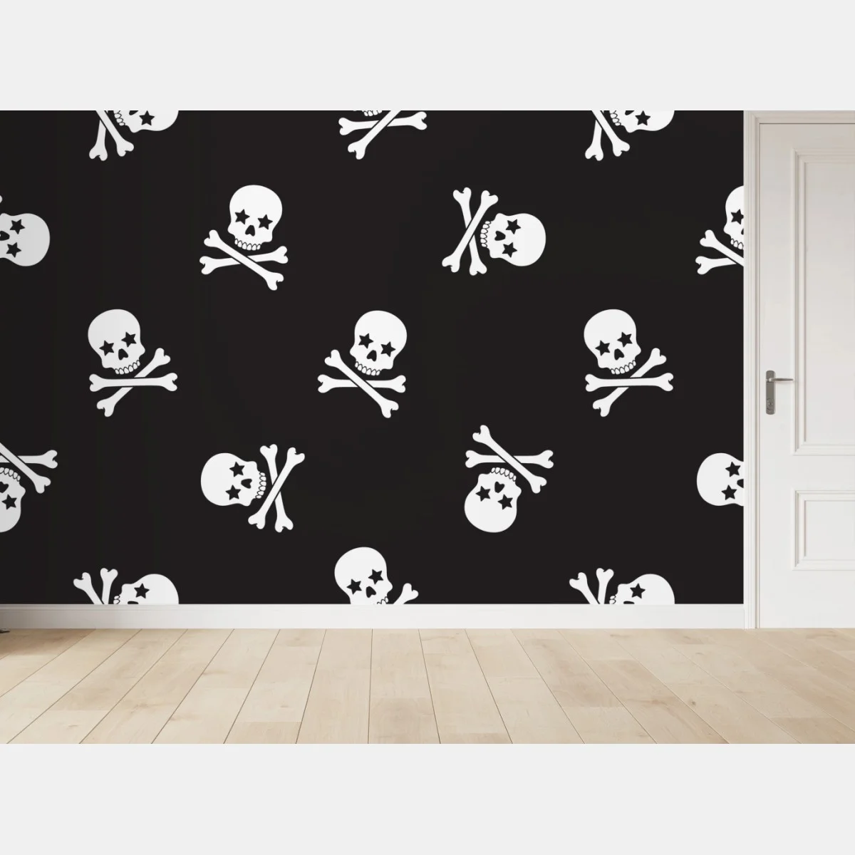 Papier peint crânes étoilés sur fond noir – Wallnifity® Papier peint crânes étoilés sur fond noir – Wallnifity®