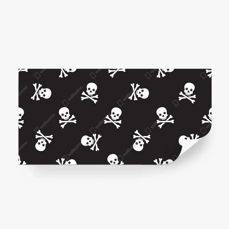 Papier peint crânes étoilés sur fond noir – Wallnifity® Papier peint crânes étoilés sur fond noir – Wallnifity®