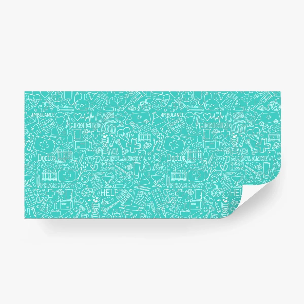 Papier peint motif médical gribouillis turquoise – Wallnifity® Papier peint motif médical gribouillis turquoise – Wallnifity®
