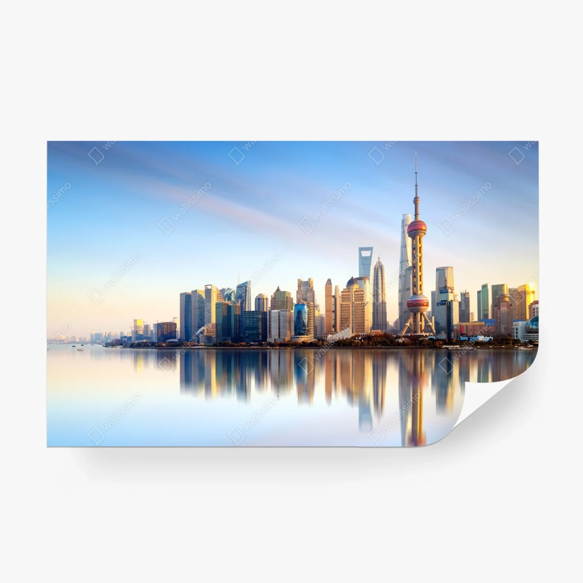 Papier peint horizon moderne de Shanghai au lever du soleil – Wallnifity®