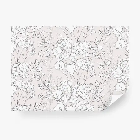 Papier peint motif floral délicat sur fond rose pâle – Wallnifity®