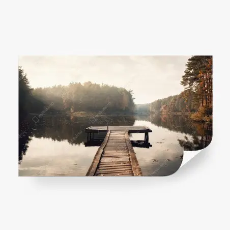 Papier peint brume d'automne sur le lac – Wallnifity®