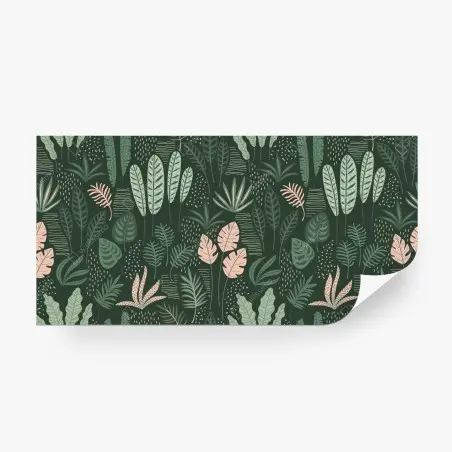 Papier peint motif de feuilles tropicales en vert profond – Wallnifity®