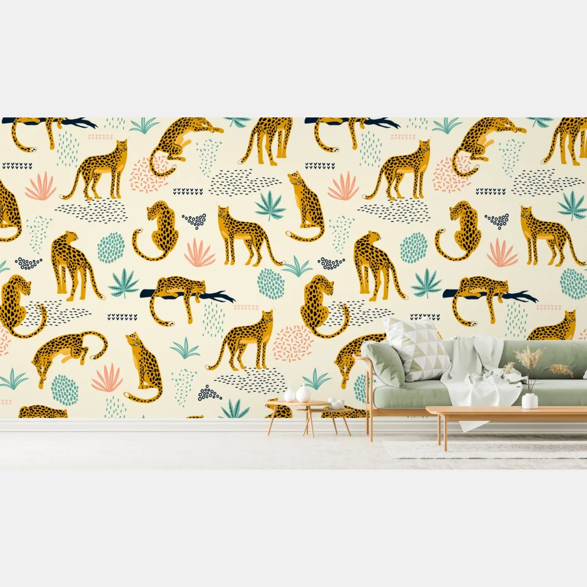 Papier peint motif guépards stylisés pour décor mural – Wallnifity® Papier peint motif guépards stylisés pour décor mural – Wallnifity®