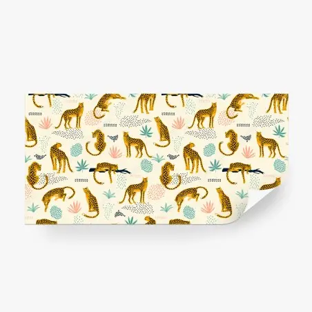 Papier peint motif guépards stylisés pour décor mural – Wallnifity®