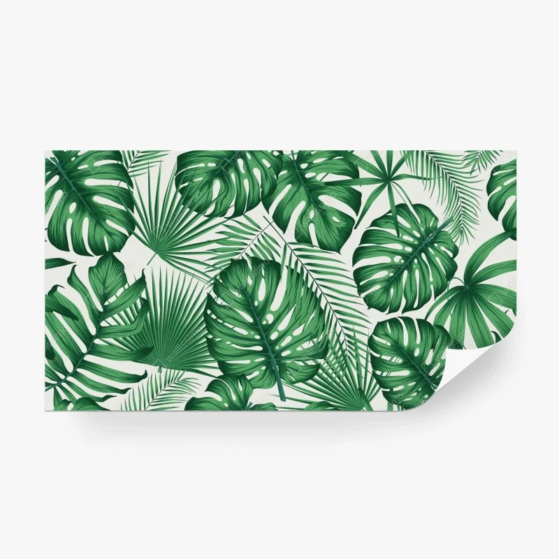 Papier peint motif feuillage tropical vert – Wallnifity®