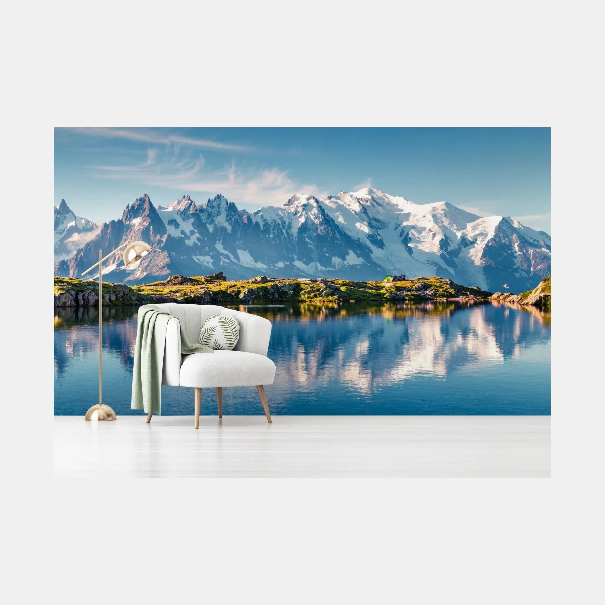 Papier peint reflets du Lac Blanc et Mont Blanc – Wallnifity® Papier peint reflets du Lac Blanc et Mont Blanc – Wallnifity®