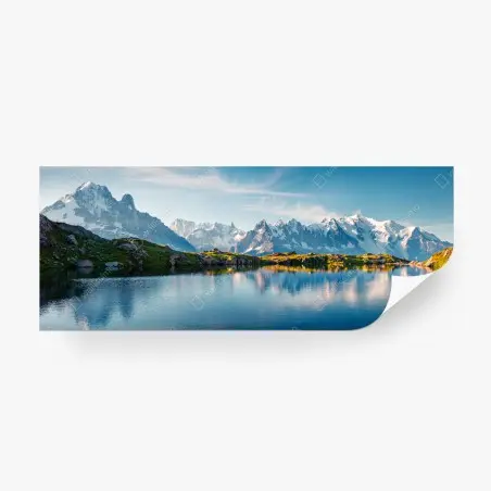 Papier peint reflets du Mont Blanc au Lac Blanc – Wallnifity®