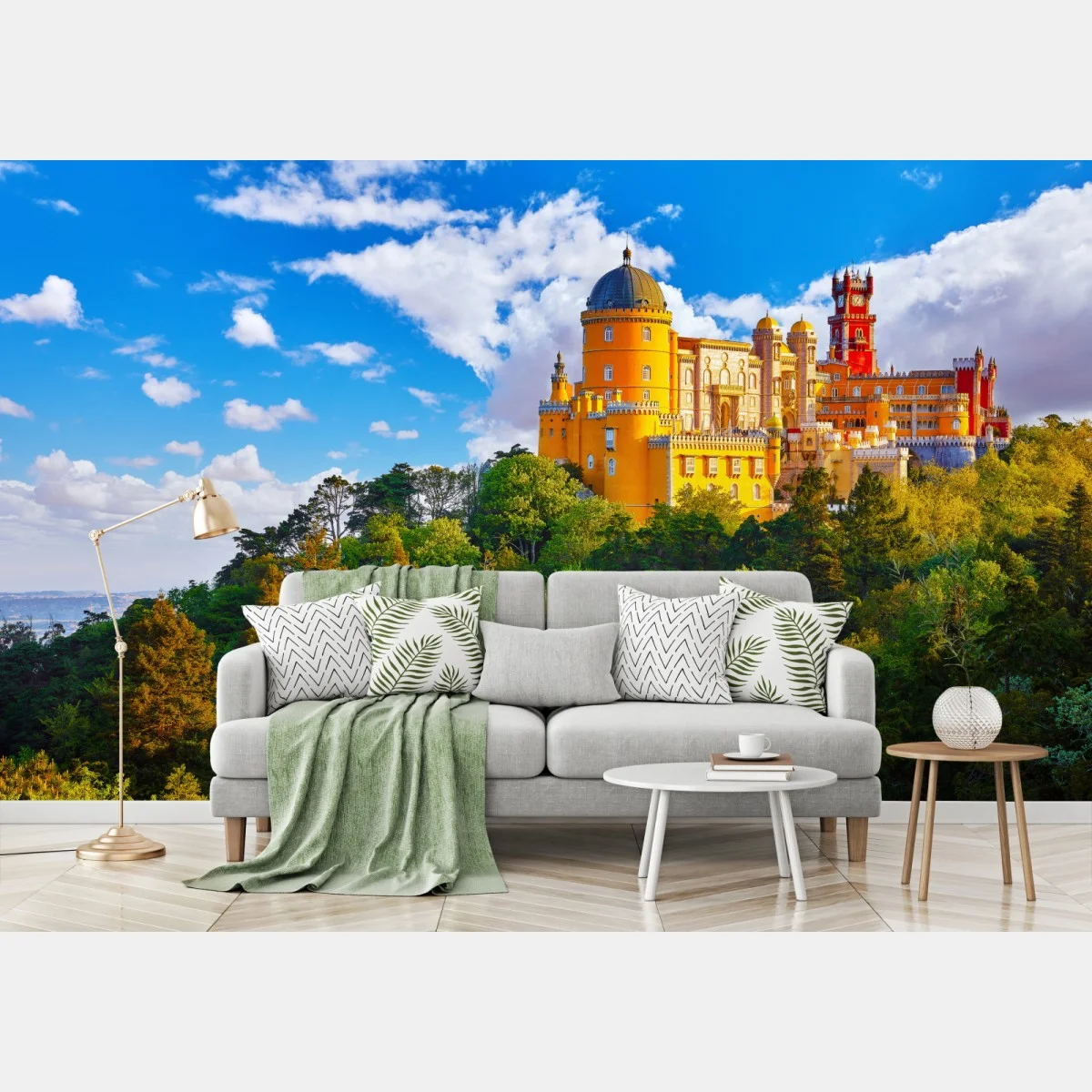 Papier peint château coloré de Sintra sur fond de ciel bleu – Wallnifity® Papier peint château coloré de Sintra sur fond de ciel bleu – Wallnifity®