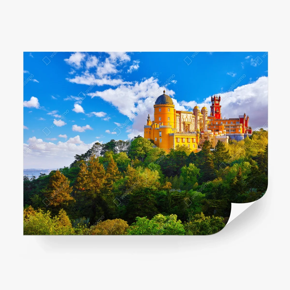 Papier peint château coloré de Sintra sur fond de ciel bleu – Wallnifity® Papier peint château coloré de Sintra sur fond de ciel bleu – Wallnifity®