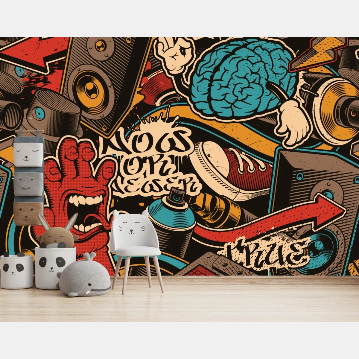 Papier peint explosion pop urbaine musicale – Wallnifity® Papier peint explosion pop urbaine musicale – Wallnifity®