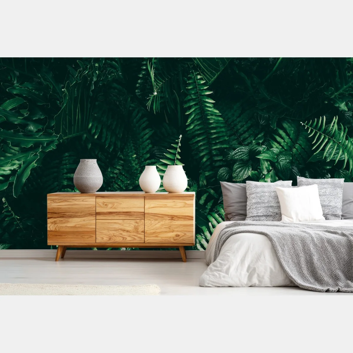 Papier peint mur de feuillage tropical sombre – Wallnifity® Papier peint mur de feuillage tropical sombre – Wallnifity®