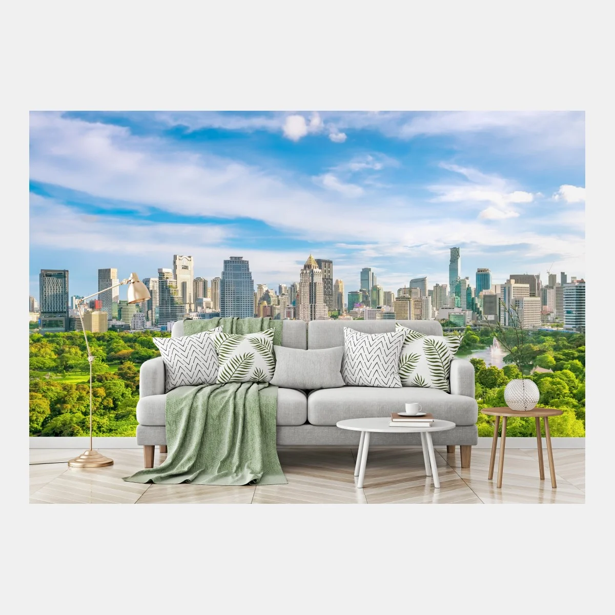 Papier peint panorama aérien de Bangkok et du parc Lumpini – Wallnifity® Papier peint panorama aérien de Bangkok et du parc Lumpini – Wallnifity®