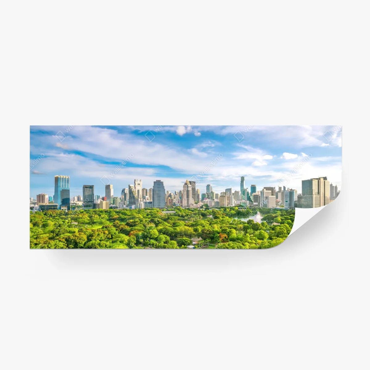 Papier peint panorama aérien de Bangkok et du parc Lumpini – Wallnifity® Papier peint panorama aérien de Bangkok et du parc Lumpini – Wallnifity®