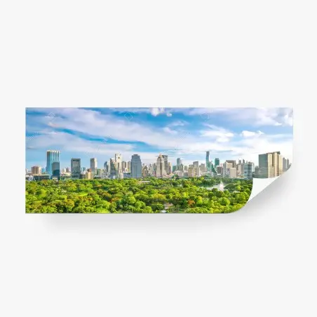 Papier peint panorama aérien de Bangkok et du parc Lumpini – Wallnifity®