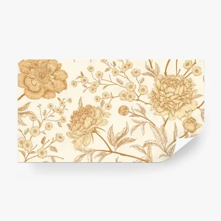 Papier peint motif floral vintage aux pivoines et branches – Wallnifity®