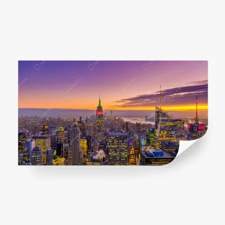 Papier peint horizon de New York au crépuscule – Wallnifity®