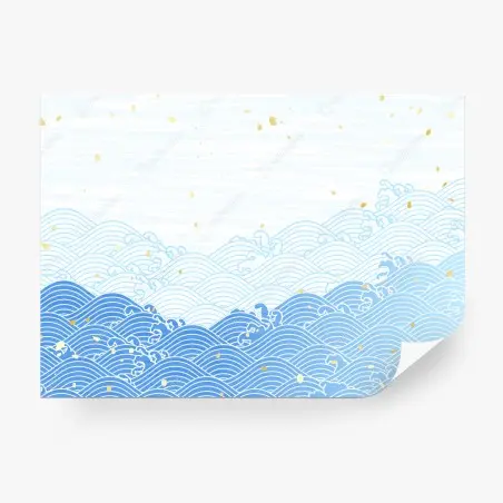 Papier peint marée de vagues bleues et éclats dorés – Wallnifity®