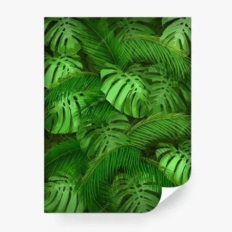Papier peint feuillage tropical luxuriant – Wallnifity®