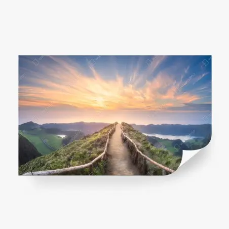Papier peint panorama du sentier au coucher du soleil – Wallnifity®