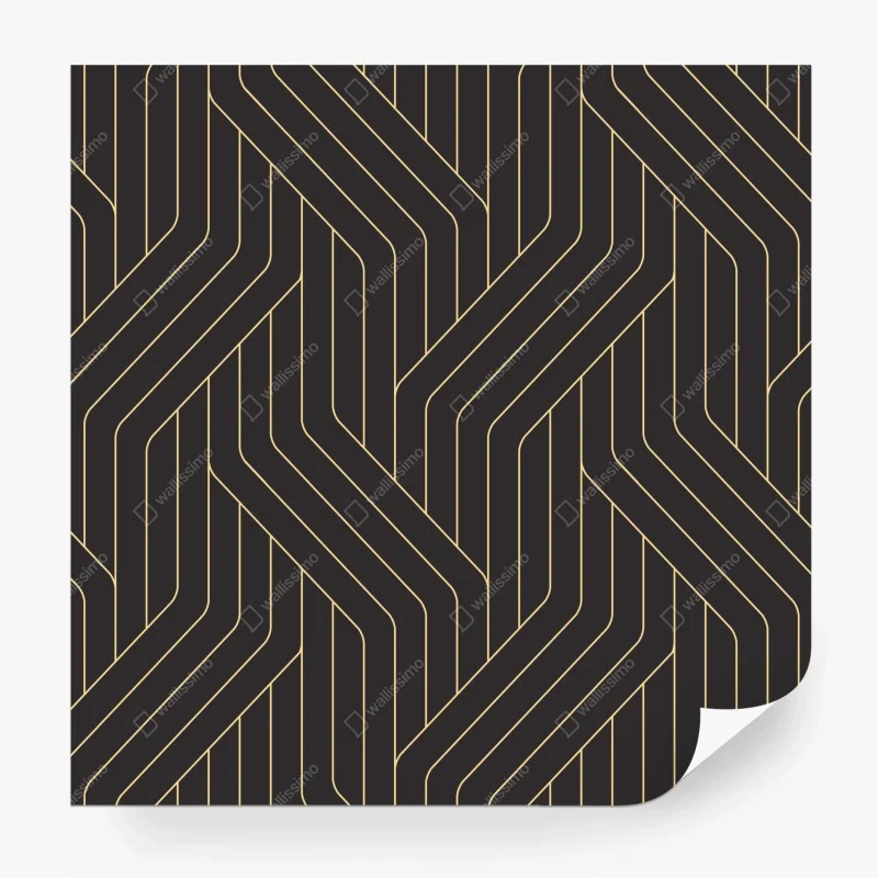 Papier peint motif géométrique art déco noir et or – Wallnifity® Papier peint motif géométrique art déco noir et or – Wallnifity®