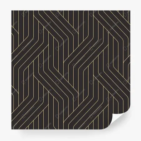 Papier peint motif géométrique art déco noir et or – Wallnifity®
