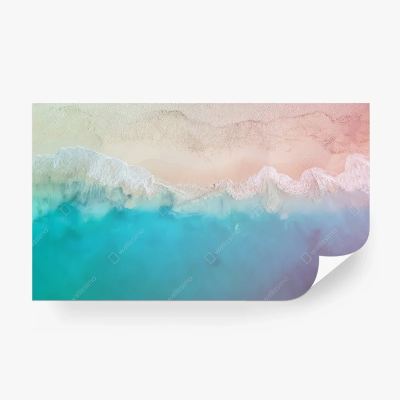 Papier peint rivage pastel en vue aérienne – Wallnifity® Papier peint rivage pastel en vue aérienne – Wallnifity®