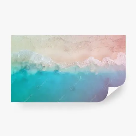 Papier peint rivage pastel en vue aérienne – Wallnifity®