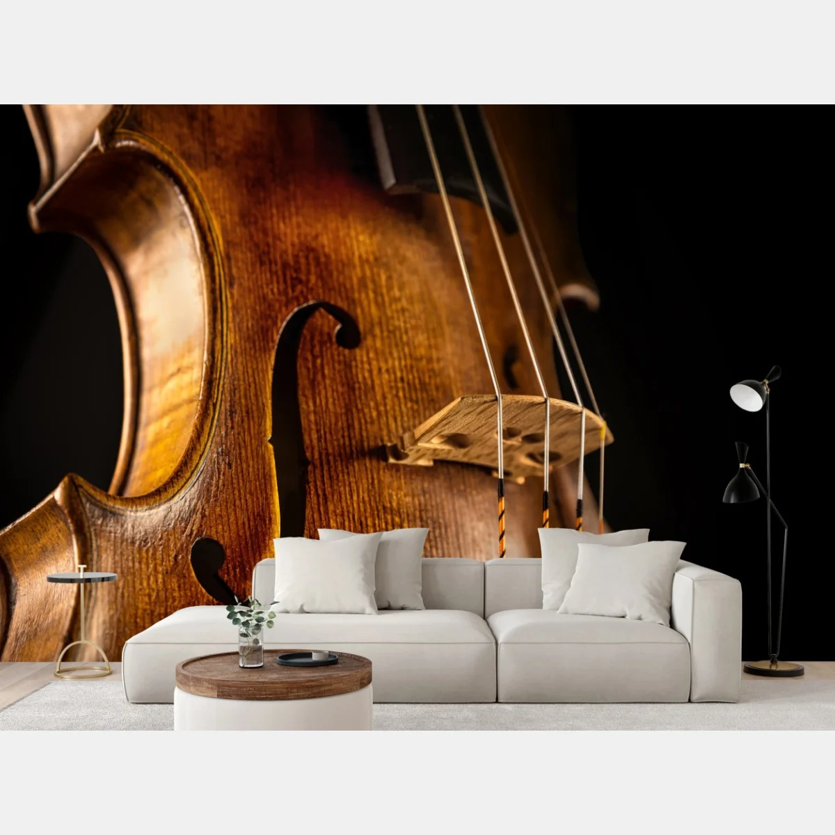 Papier peint violon classique en gros plan sur fond noir – Wallnifity® Papier peint violon classique en gros plan sur fond noir – Wallnifity®