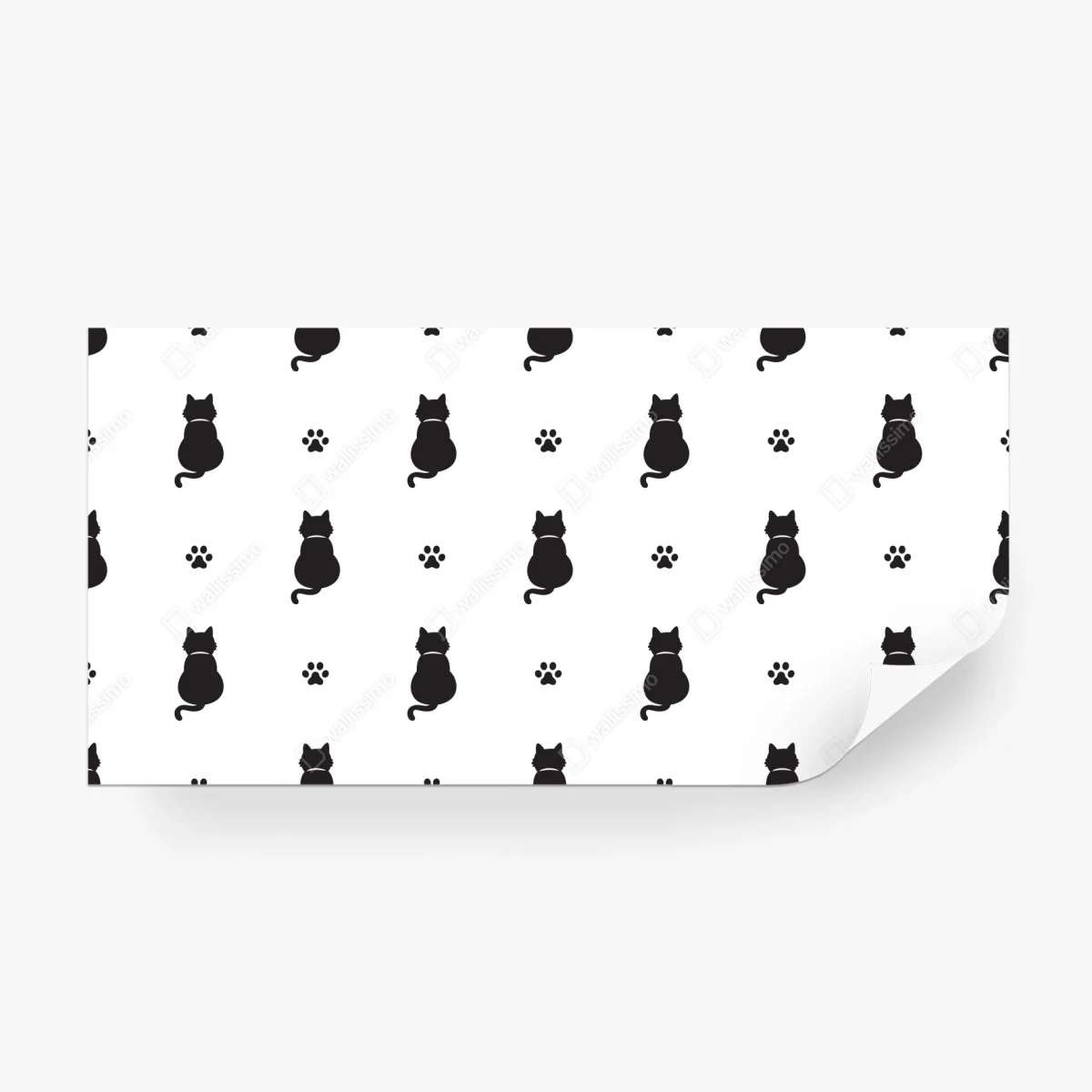 Papier peint motif silhouettes de chats et empreintes – Wallnifity® Papier peint motif silhouettes de chats et empreintes – Wallnifity®