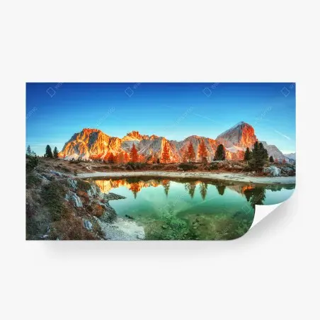 Papier peint reflets dorés au lac alpin – Wallnifity®