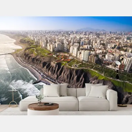 Papier peint vue panoramique de Miraflores, Lima – Wallnifity®