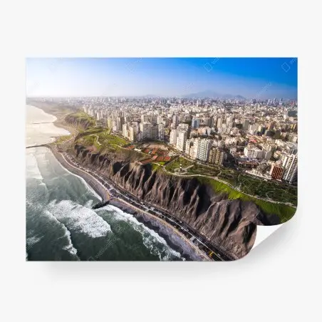 Papier peint vue panoramique de Miraflores, Lima – Wallnifity®