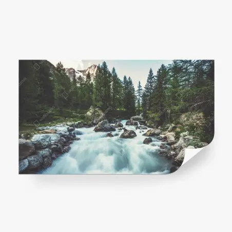 Papier peint rivière alpine du Val Ferret, Alpes italiennes – Wallnifity®