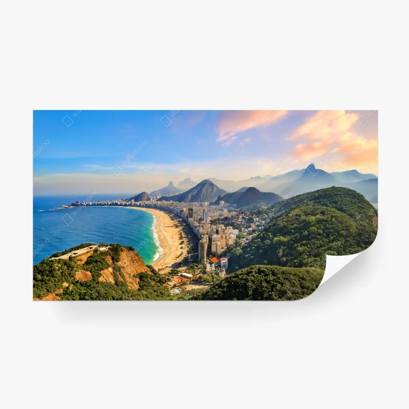 Papier peint vue aérienne de Copacabana et Ipanema – Wallnifity®