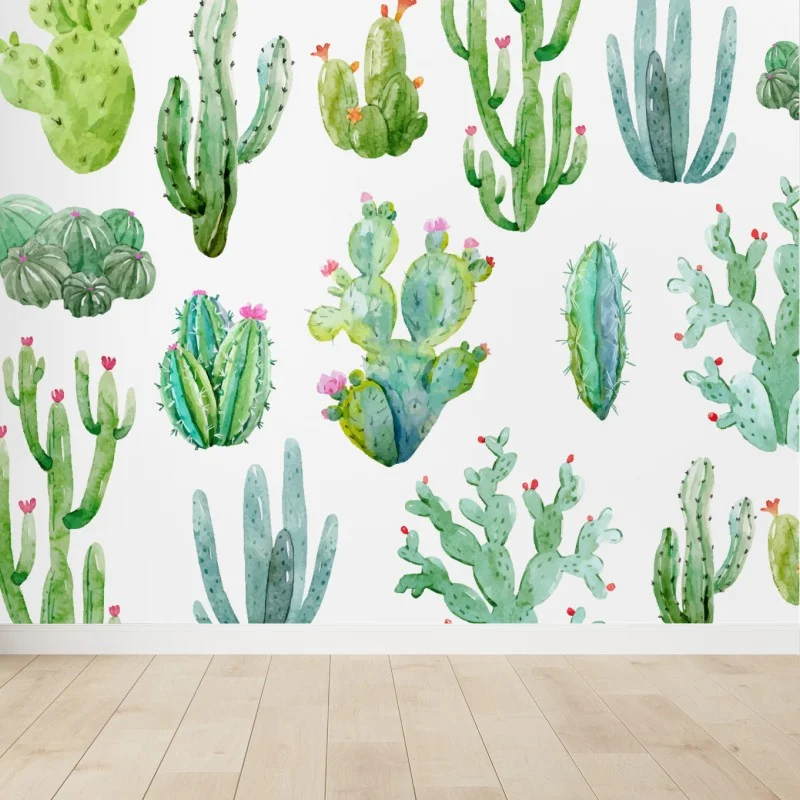 Papier peint motif de cactus aquarelle – Wallnifity® Papier peint motif de cactus aquarelle – Wallnifity®
