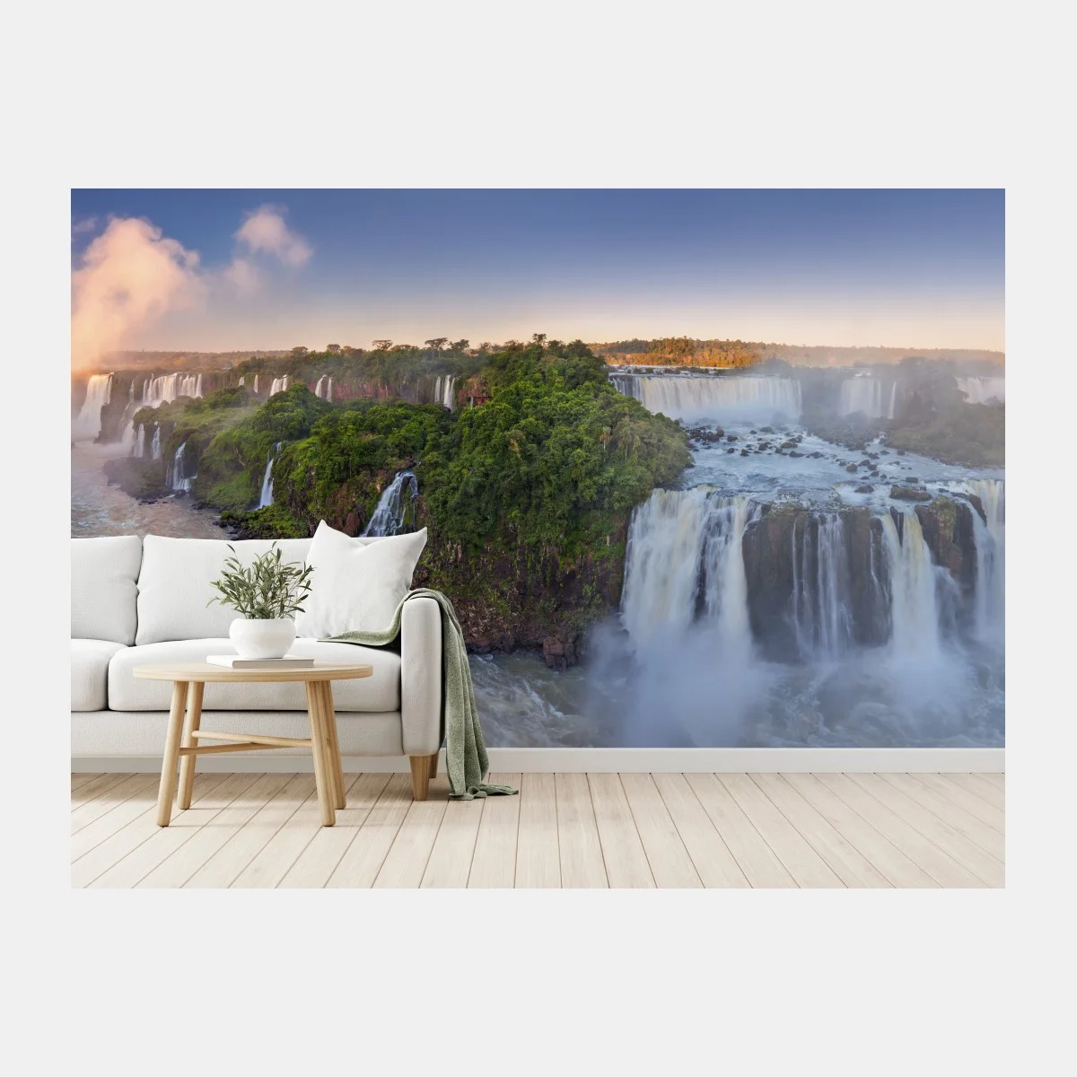 Papier peint panorama des chutes d'Iguazú au lever du soleil – Wallnifity® Papier peint panorama des chutes d'Iguazú au lever du soleil – Wallnifity®