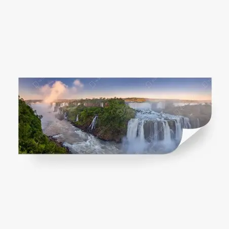 Papier peint panorama des chutes d'Iguazú au lever du soleil – Wallnifity®