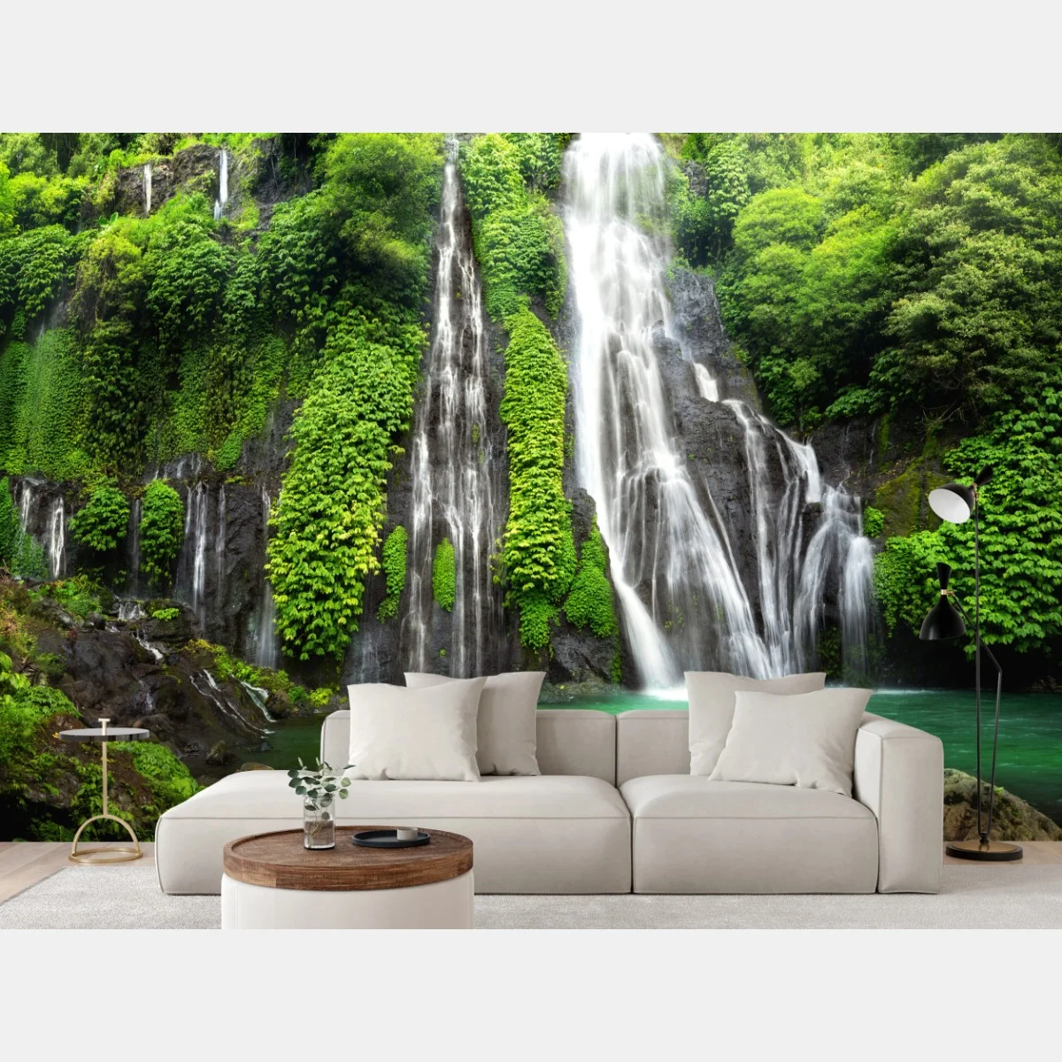 Papier peint cascade émeraude au cœur d'une forêt luxuriante – Wallnifity® Papier peint cascade émeraude au cœur d'une forêt luxuriante – Wallnifity®